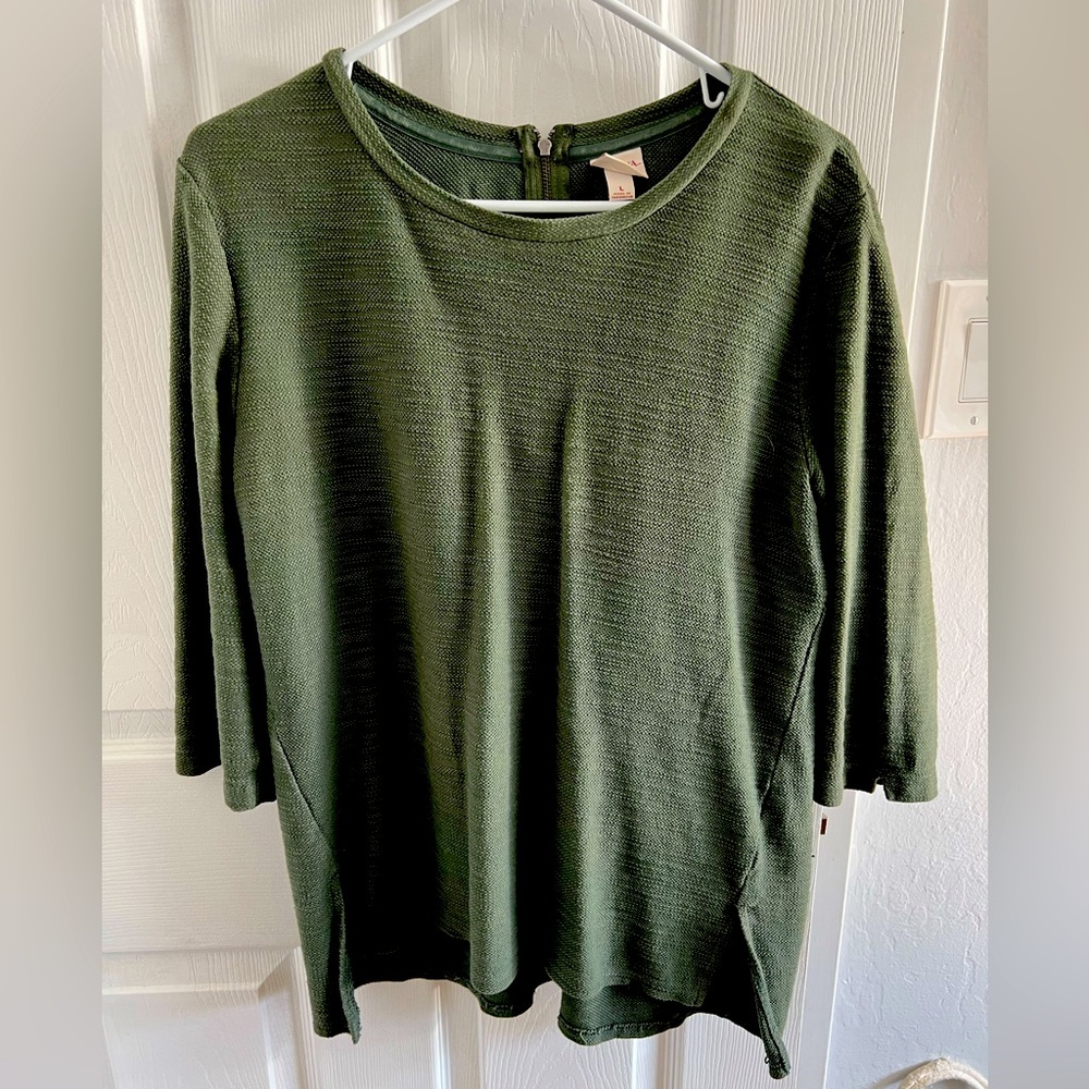 Merona | Canvas Cotton Quarter Sleeve | size L